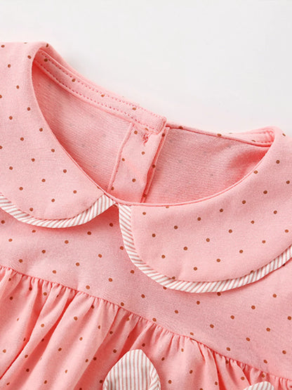 Children's Rabbit Applique Polka Dot T-Shirt