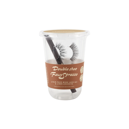 Double Shot Fauxspresso 2 Pair Faux Mink Lash Set + Adhesive