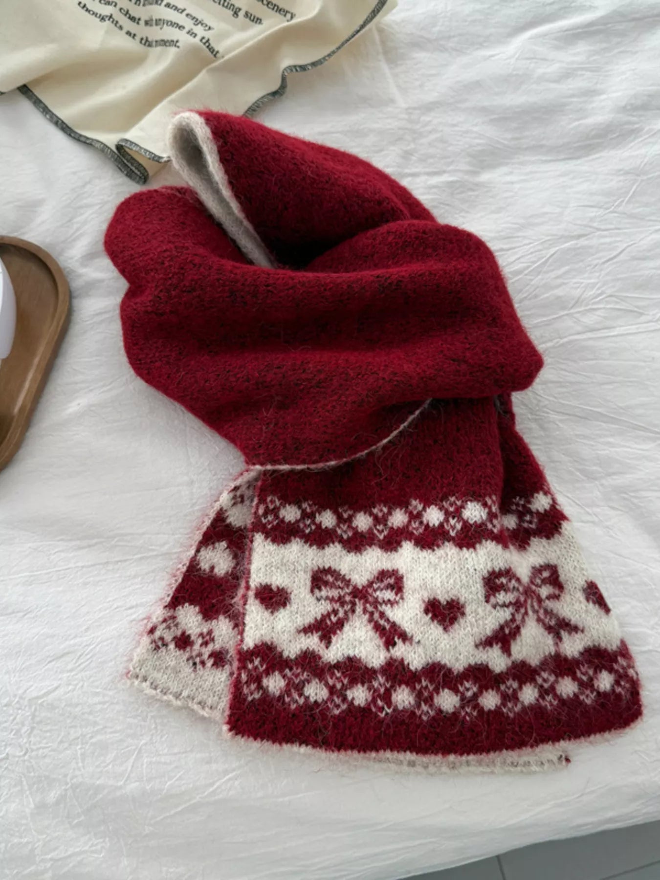 Warm Knitted Bowknot Scarf
