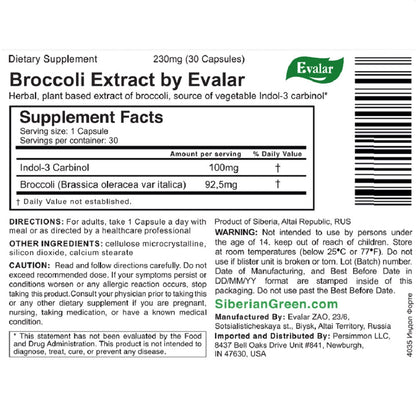 Evalar Broccoli Indol-3 Extract – 30 Capsules