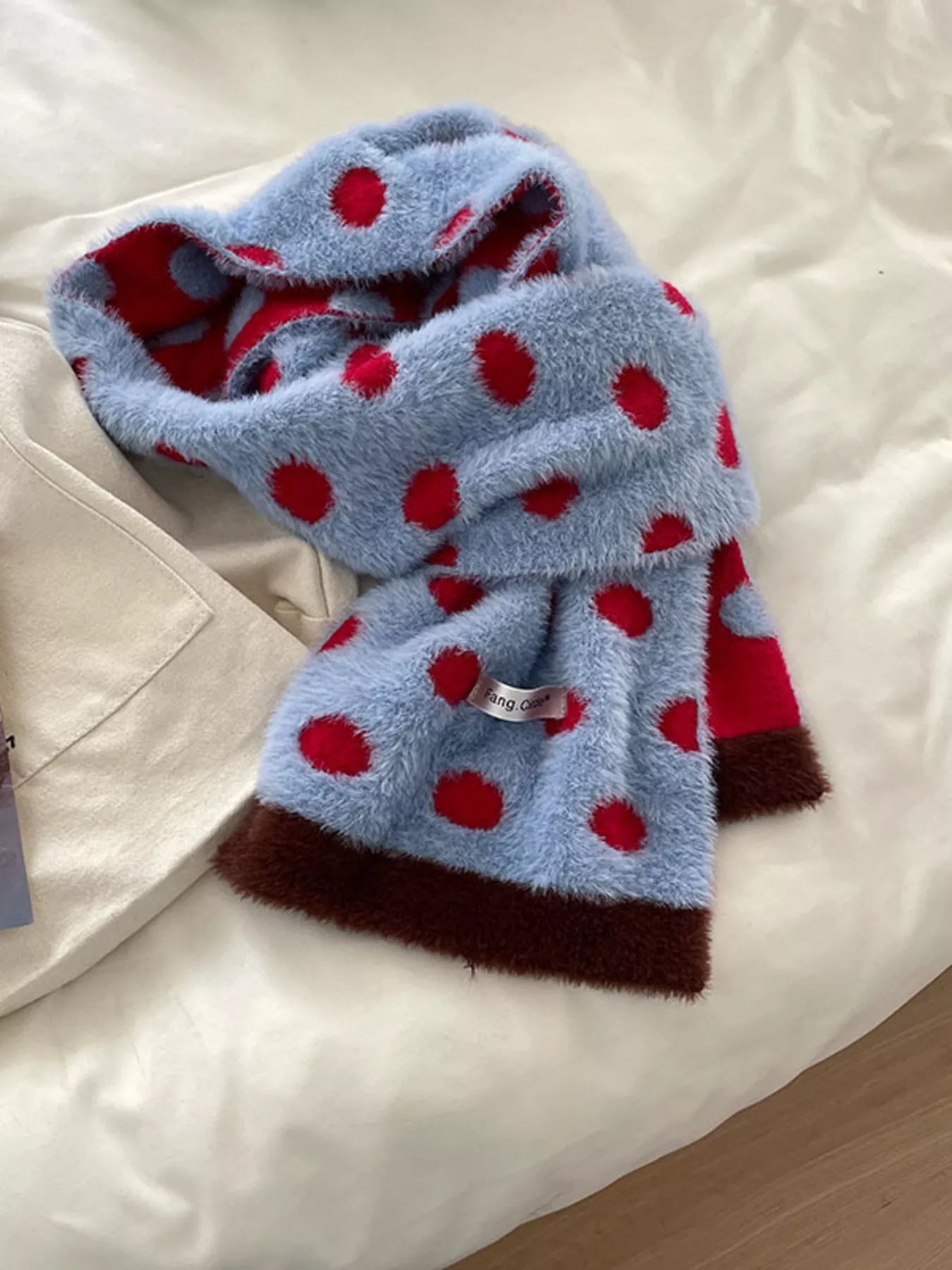 Fuzzy Polka Dot Scarf