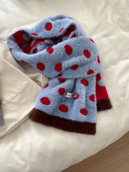 Fuzzy Polka Dot Scarf