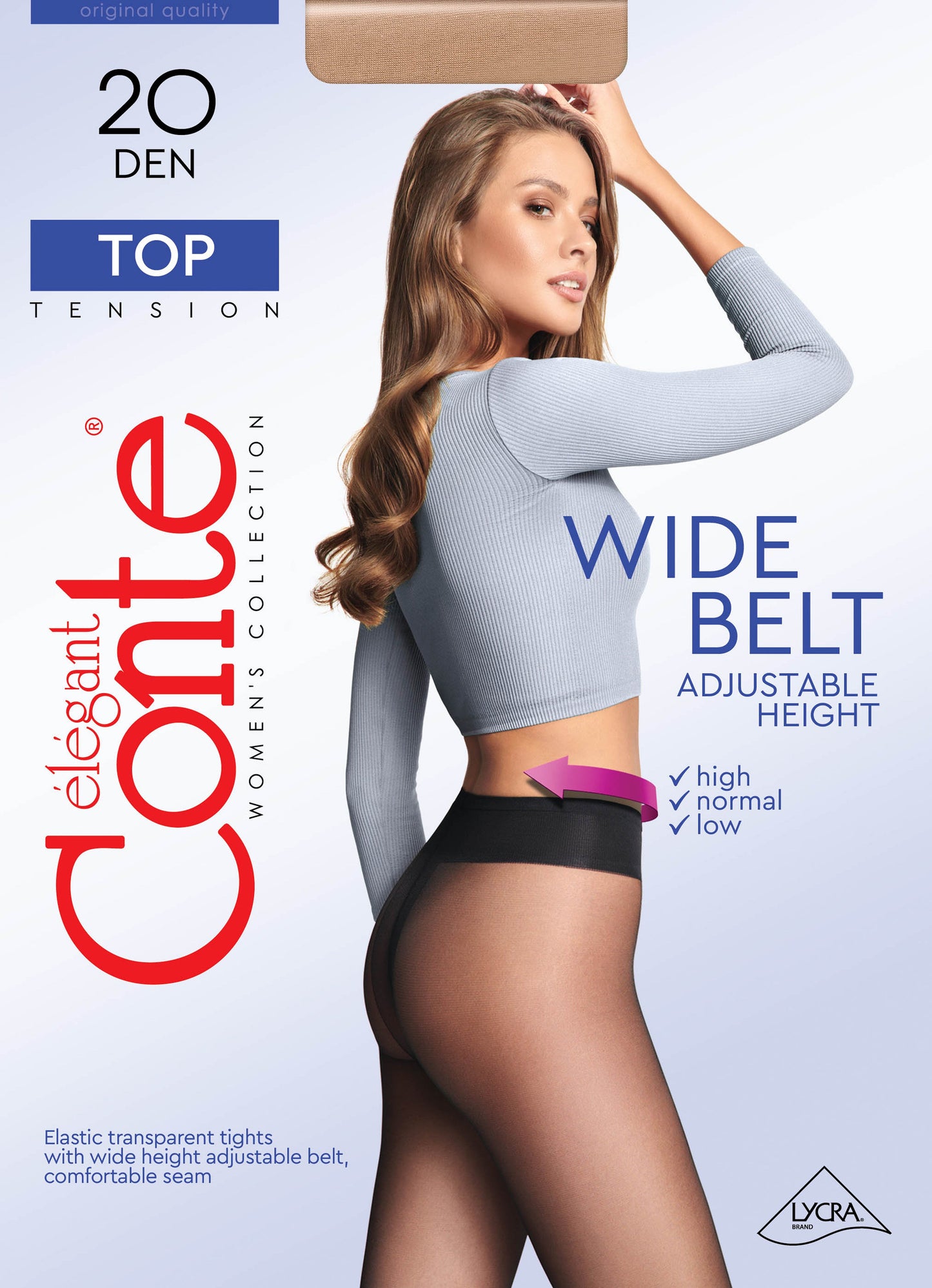 Tights Conte Top 20 Den - Low Waist Adjustable Belt
