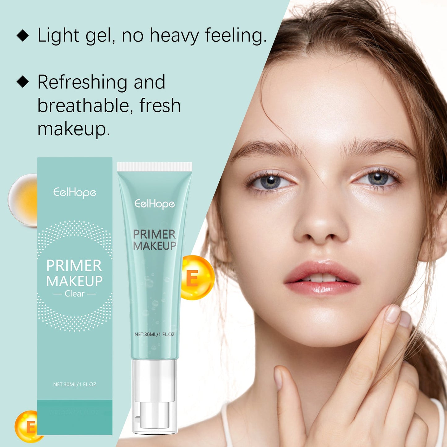 Eelhope Primer Moisturizes Tender Skin And Lightens Fine Lines Refreshing Non-Sticky Facial Primer