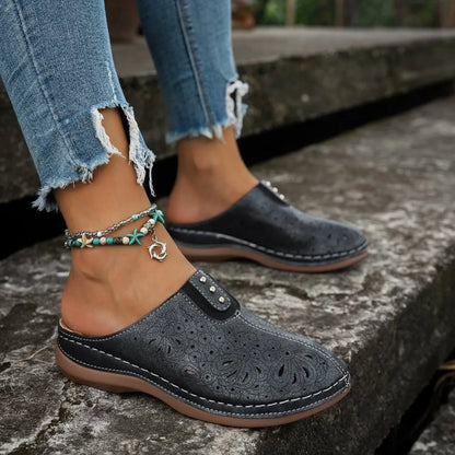 Round Toe Cutout Slip-Ons