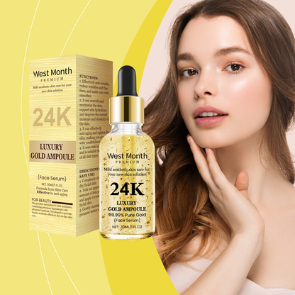 West&Month 24k Gold Skin Care Essence, Hyaluronic Acid Essence Gently Nourishes And Moisturizes Facial Skin