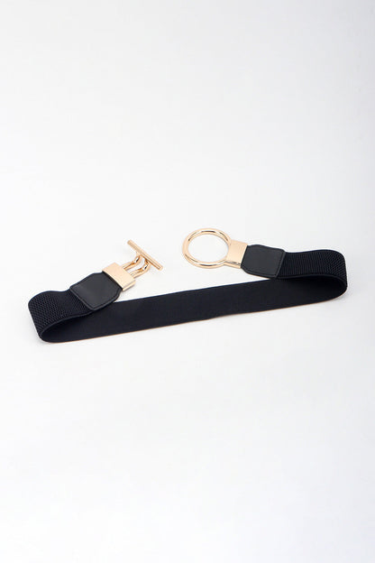 Circle Shape Buckle Zinc Alloy Buckle PU Leather Belt