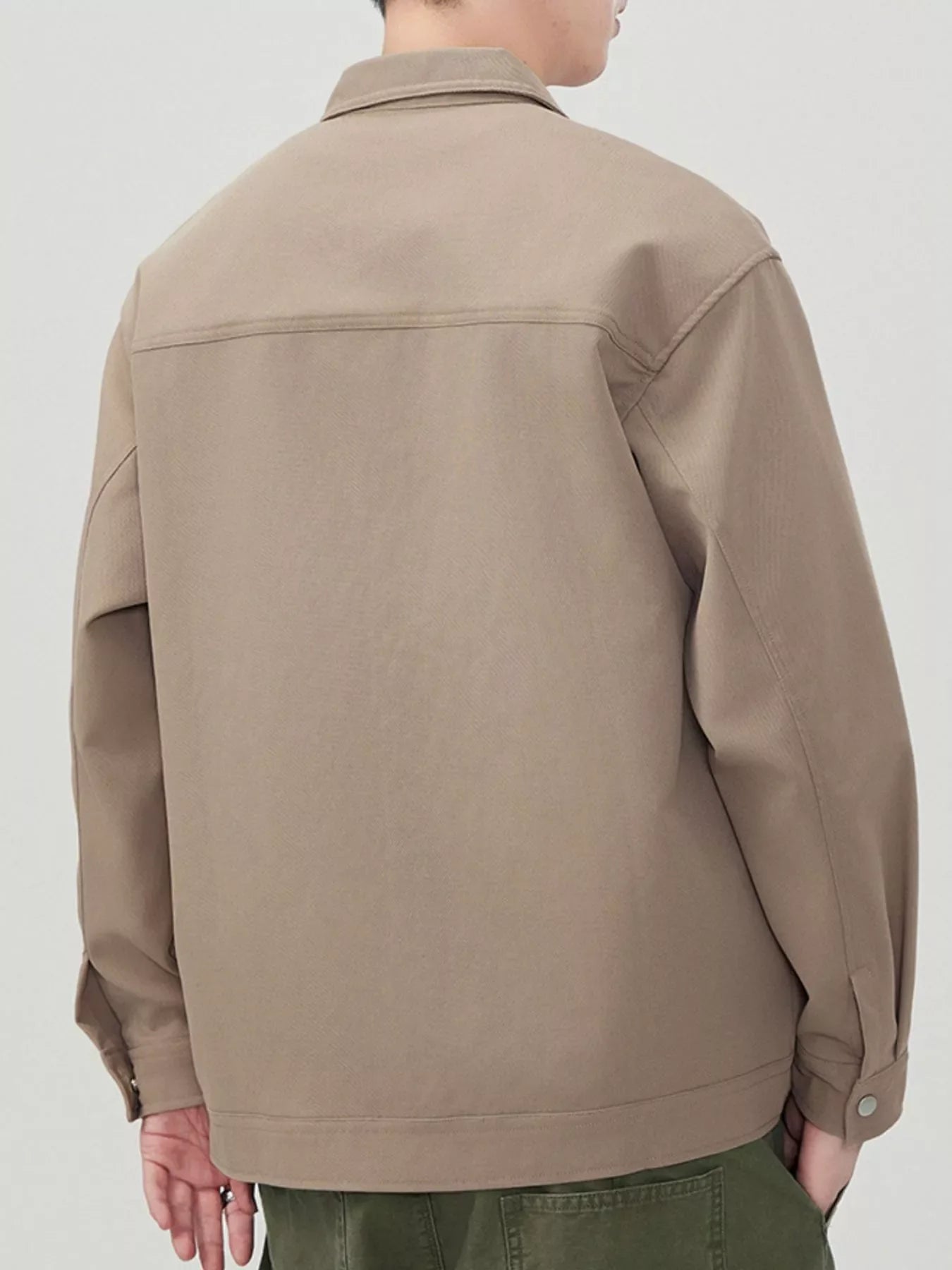 Men's Plus Size Casual Button-Down Long Sleeve Shacket