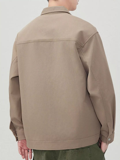Men's Plus Size Casual Button-Down Long Sleeve Shacket