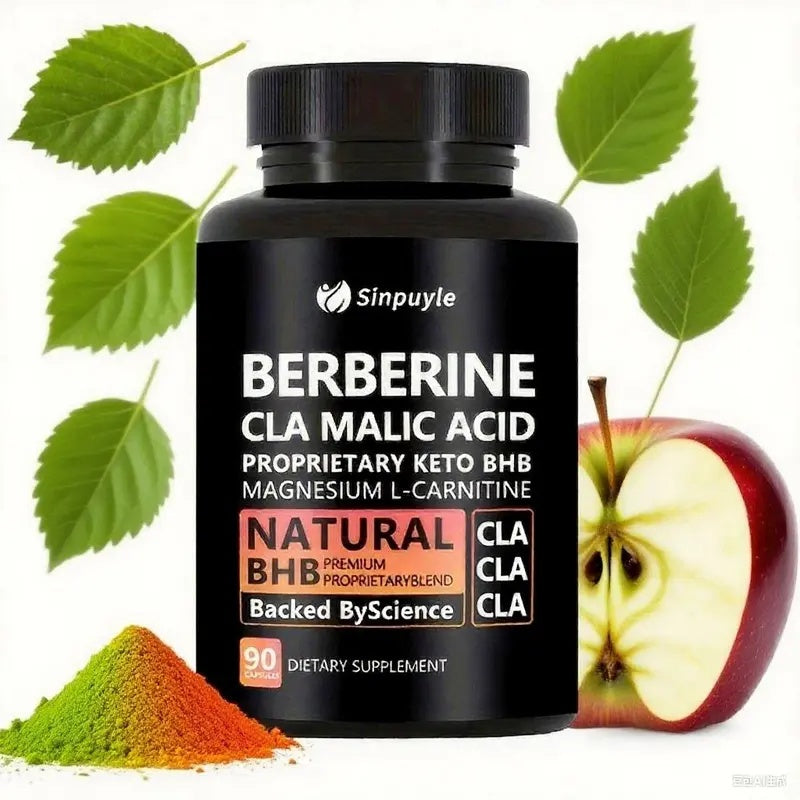 Berberine 20 In 1 Keto BHB Supplement - CLA, Malic Acid & L-Carnitine For Metabolism & Energy Support, 90 Capsules