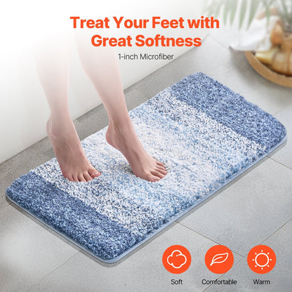 Bathroom Rug Absorbent Soft Bath Mat Machine Washable Quick Dry Non-Slip