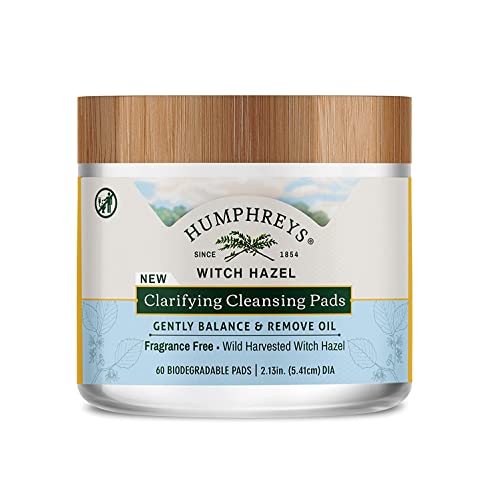 Humphreys Witch Hazel Cleansing Pads, 60 Ct - Gentle Facial Cleanser