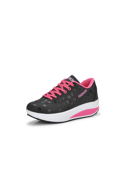 Lace Up Rocker Sole Sneakers