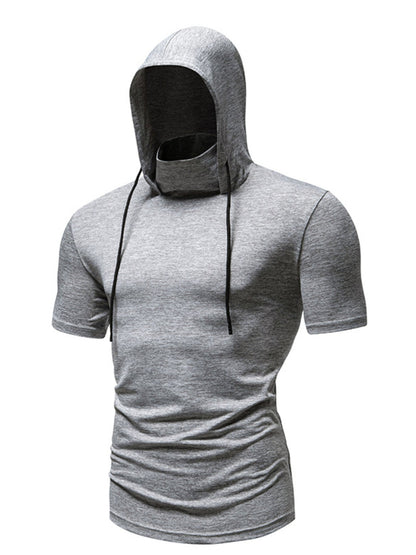 Men's Heathered Short Sleeve Hooded T-Shirt
