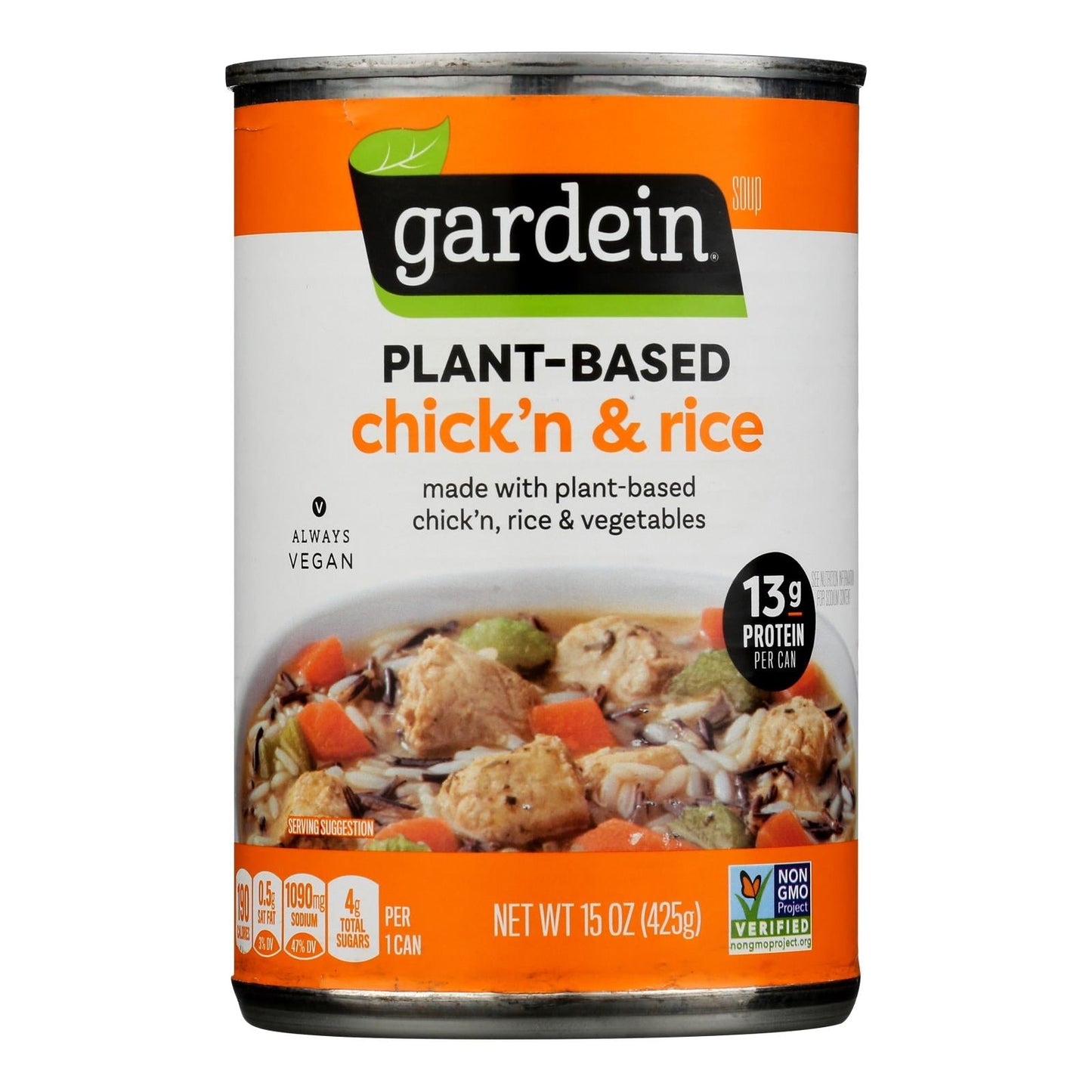 Gardein 15 Oz Plant-Based Chicken & Rice Soup (Pack of 12)