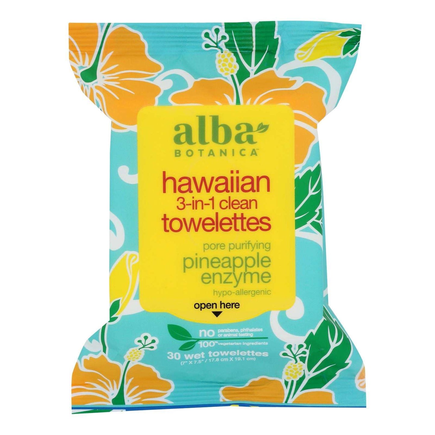 Alba Botanica Calming 3-in-1 Makeup Remover Cleansing Towelettes, 25 Count