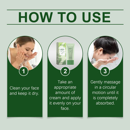 EELHOE Green Tea Protective Cream Outdoor Protective Refreshing Smooth Delicate Facial Acne Skin Daily Care Cream