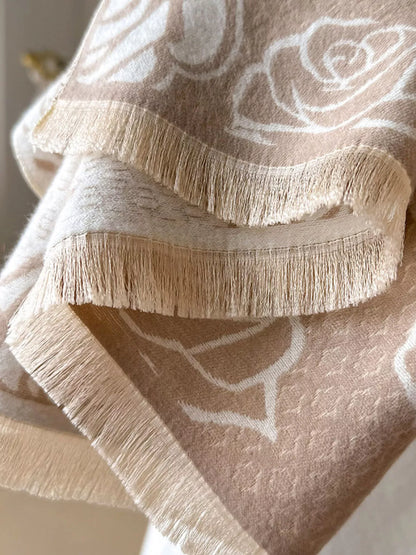 Rose Pattern Warm Scarf