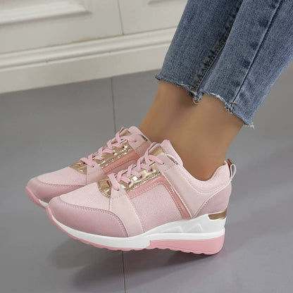 Lace Up Wedge Sneakers