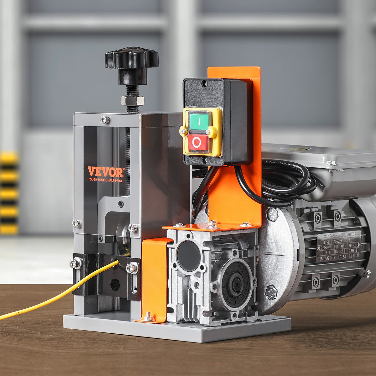 VEVOR Automatic Wire Stripping Machine,  Electric Motorized Cable Stripper, 180 W, 60 Ft Min Wire Peeler With Visible Stripping Depth Reference, For Scrap Copper Recycling