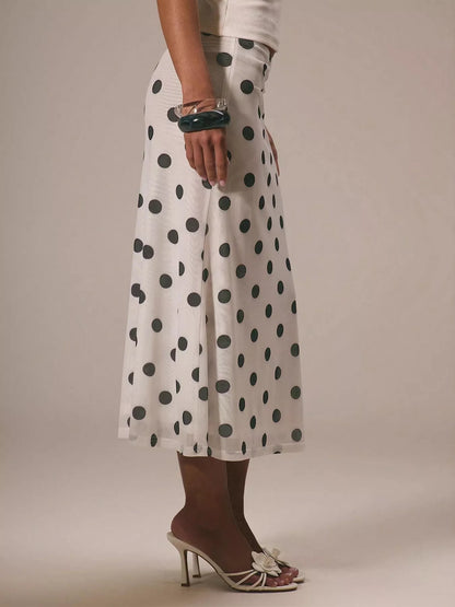 Polka Dot Midi Skirt