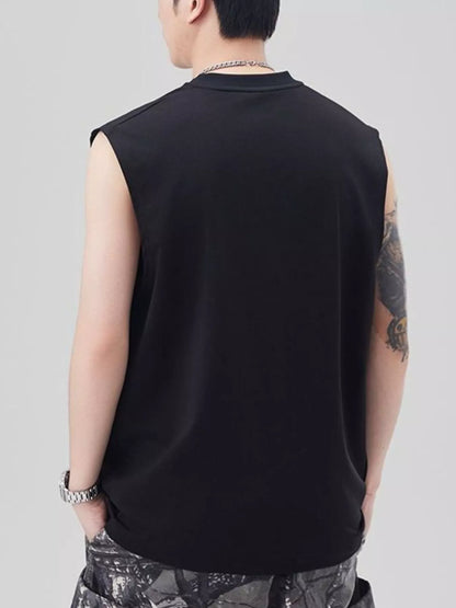 Men's Plus Size Solid Color Casual Tank Top
