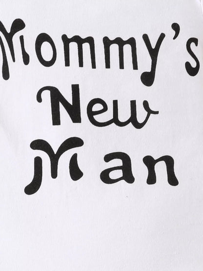 Children's Mommy's New Man Bodysuit and Pants Set with Hat