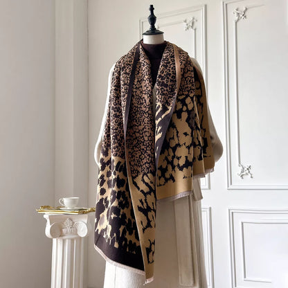 Leopard Print Winter Scarf