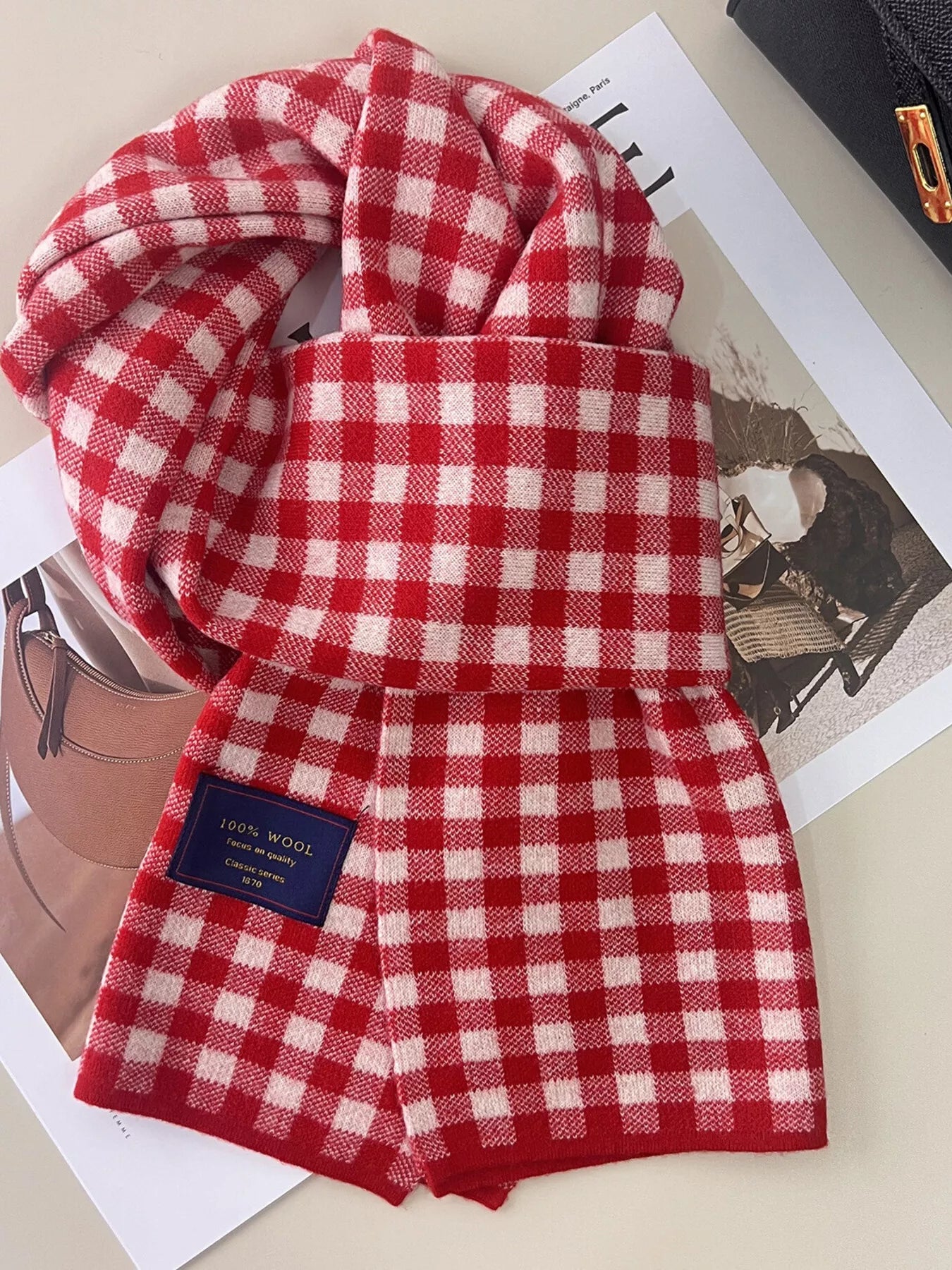 100% Wool Plaid Scarf