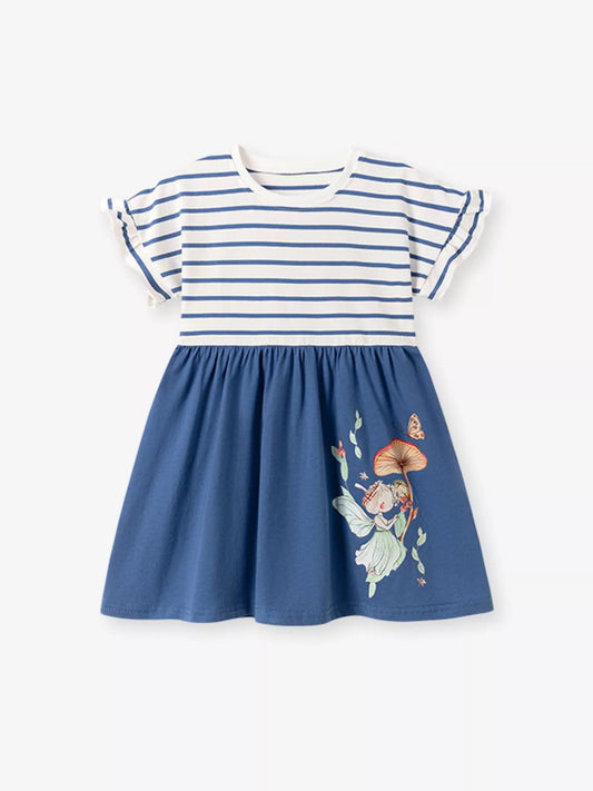 Children's Striped Fairy Casual Dress