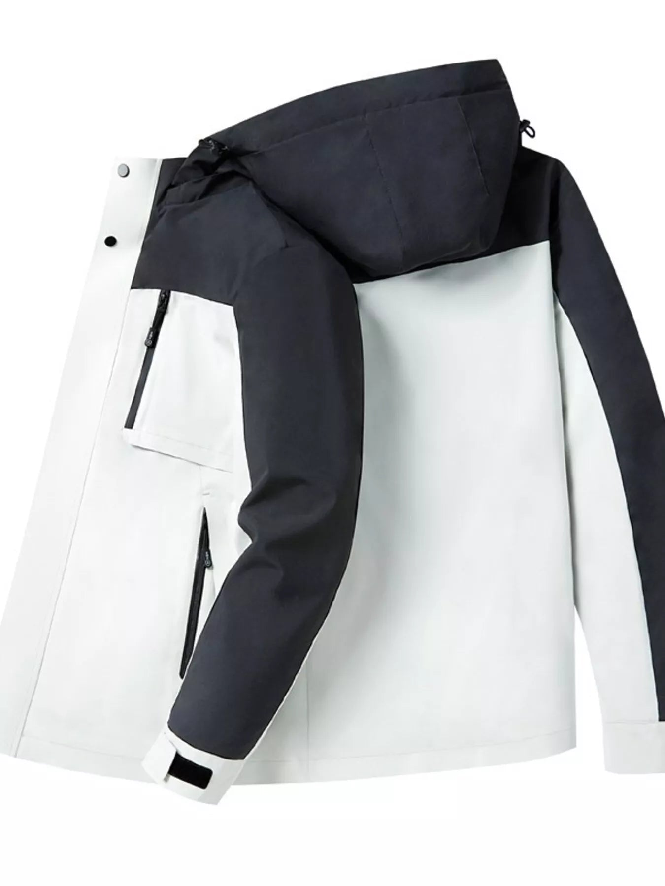 Men's Plus Size Two-Tone Hooded Outdoor Jacket