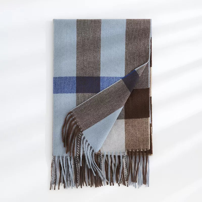 Plaid Tassel Scarf