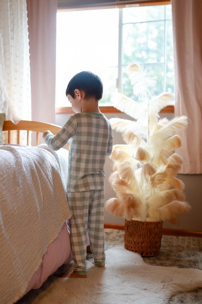 Sage Gingham 2pc Bamboo Pajamas