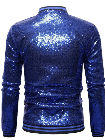 Men's Sequin Zip Up Jacket