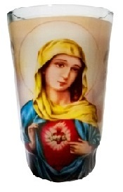 Se?ra del Sagrado Corazon White Candle lrg cup