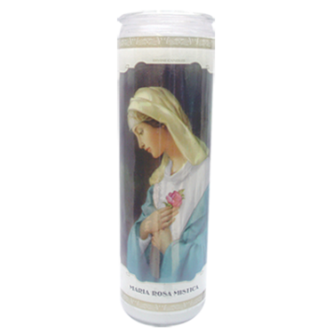Rosa Mistica White Candle tall