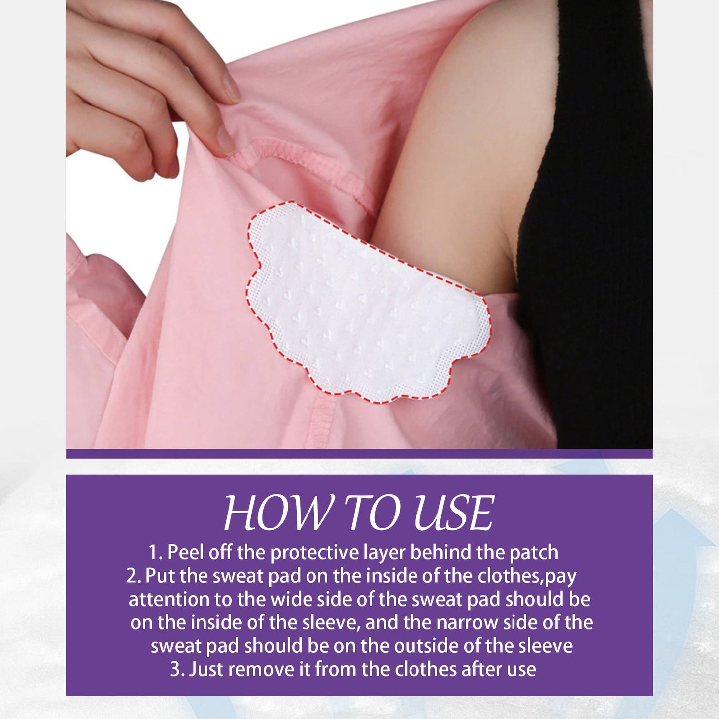 Jaysuing Armpit Sweat Pad, Clean Odors Underarm Deodorant Refreshing Invisible Long-lasting Sweat Absorbing Pad