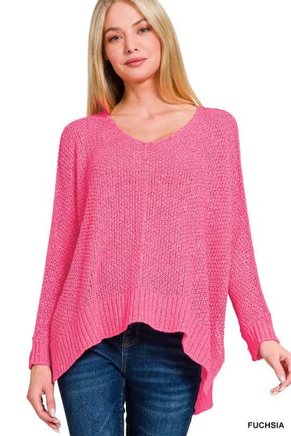 Zenana Dolman Sleeve V-Neck Sweater