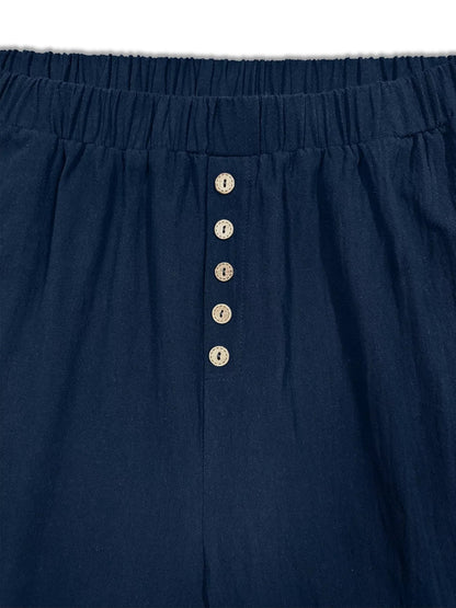 Plus Size Elastic Waist Casual Shorts