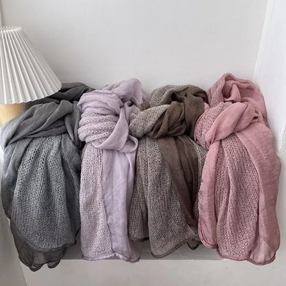 Lightweight Knitted Scarf with Dyed Edges