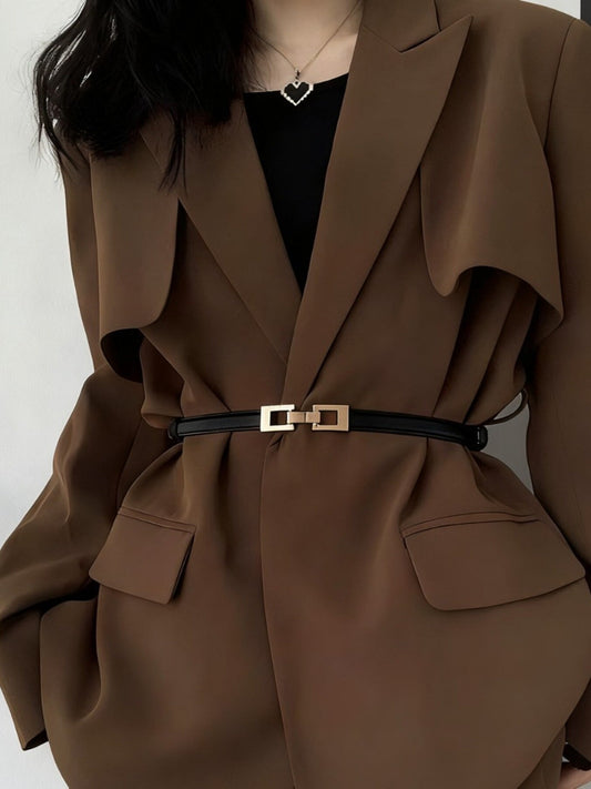 Skinny Belt with Golden Buckle