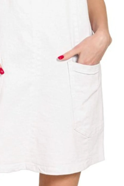 Zenana Washed Adjustable Strap Denim Overall Dress