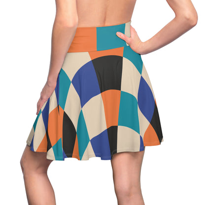 SK-048ML-24 High Waisted Skater Skirt Flared Skirt Plus Size Women's Skirt