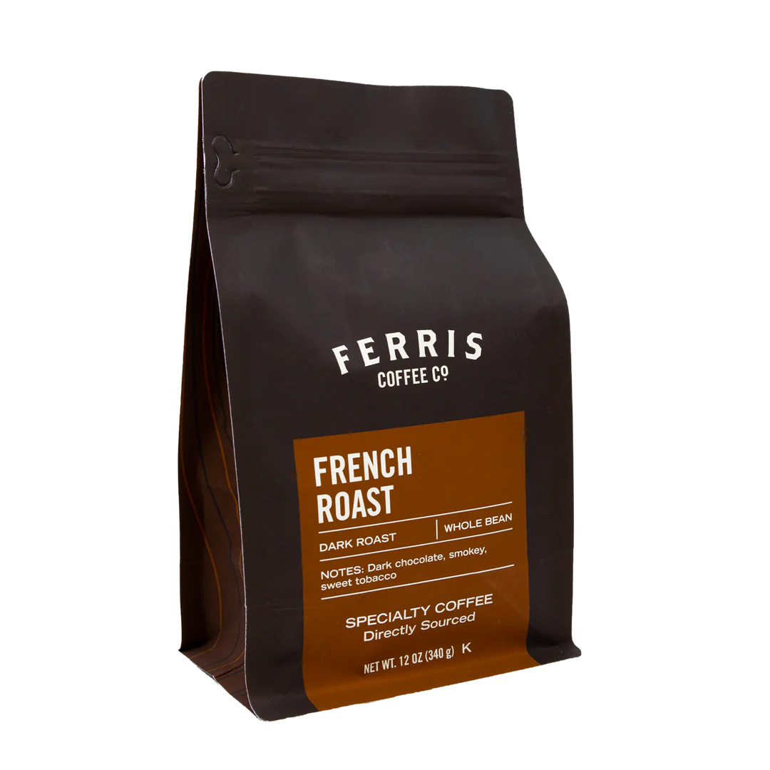 Ferris Nut Co. - French Roast Whole Bean Coffee, 12 oz (Pack of 6) - Rich, Bold Flavor