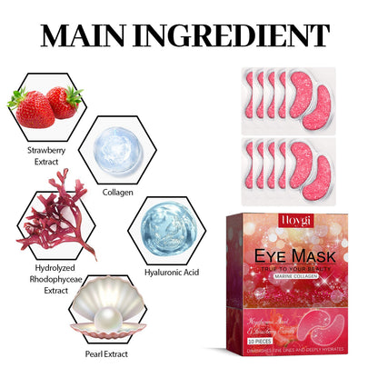 Hoygi Strawberry Gel Patch Reduces Fine Lines Under Eyes, Bags Under Eyes, Dark Circles, Firming Eyes, Anti-Wrinkle Moisturizing Eye Patch