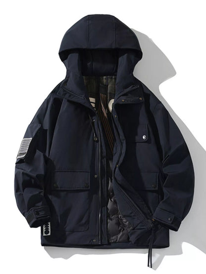 Men's Plus Size Zip Up Hooded Jacket
