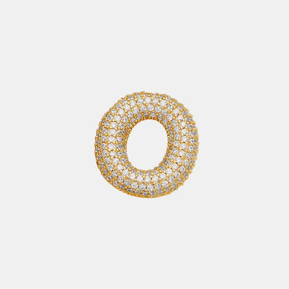 Inlaid Zircon Bubble Initial Necklace