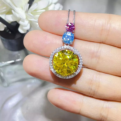 11.5 Carat Moissanite 925 Sterling Silver Necklace