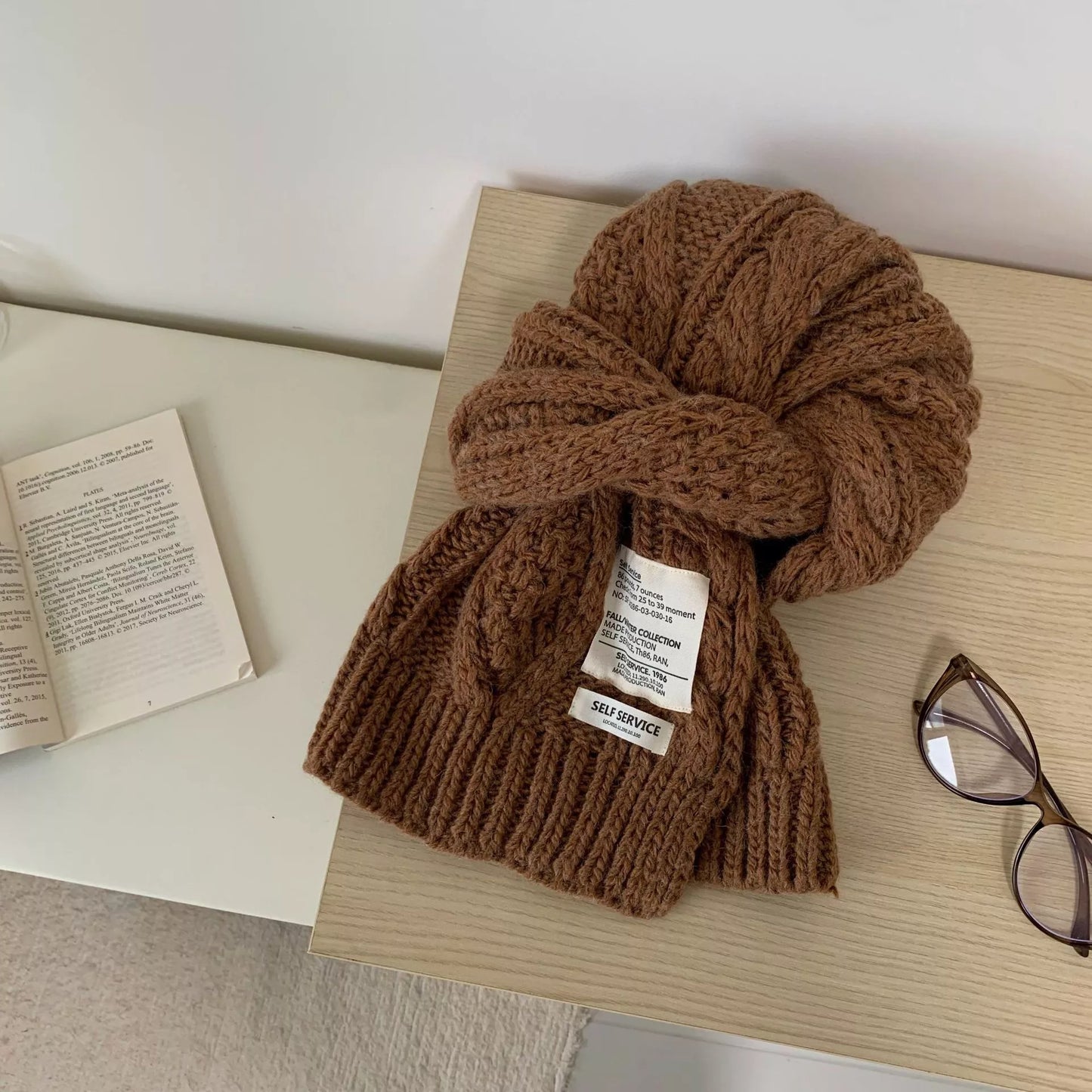 Chunky Cable Knit Scarf