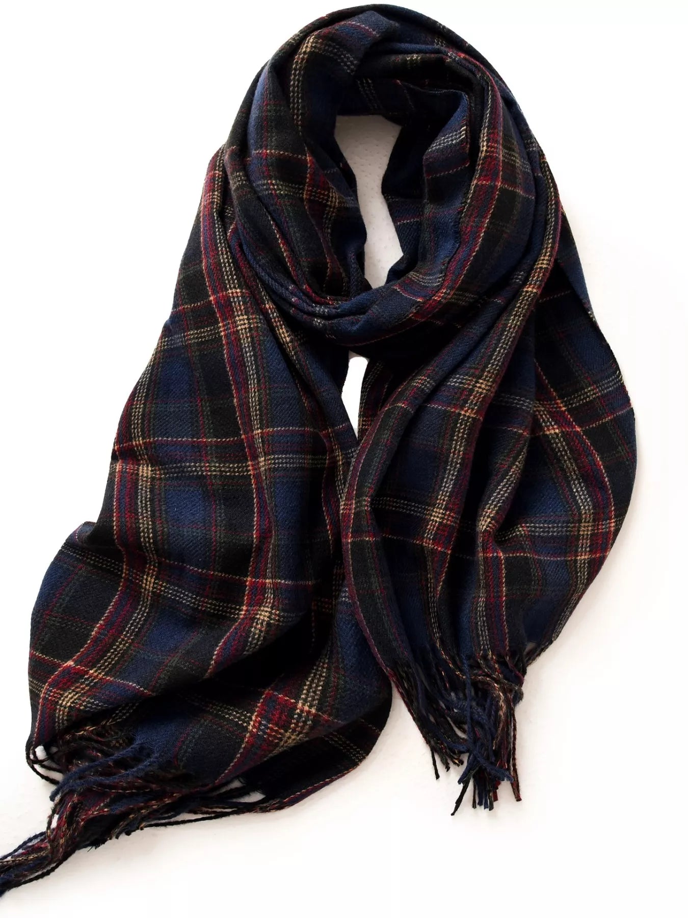 Classic Plaid Fringe Scarf